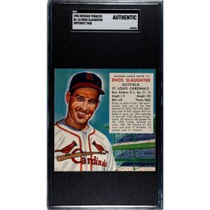 Vintage 1953 Redman Tobacco Enos Slaughter SGC Authentic